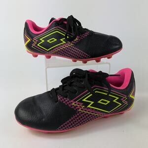 Girls Soccer Cleats Size 12 Lotto Forza Elite 3 JR Neon Pink Yellow 80s Bright